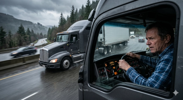 Heavy-duty truck showing reduced power symptoms from truck limp mode
